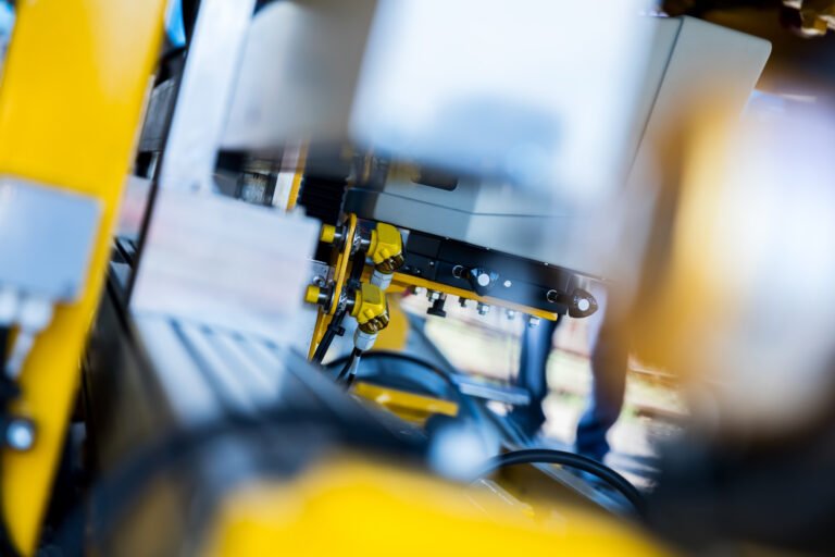 Electronic wiring. Technical equipment. Electronic wires linked to a specialistic machine. Railway industry